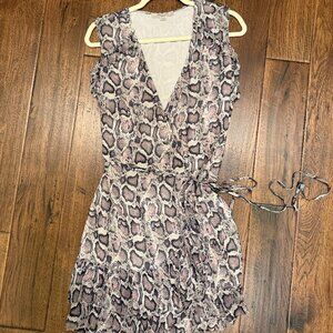 ALL SAINTS Prima Mistra Snakeskin Wrap Dress